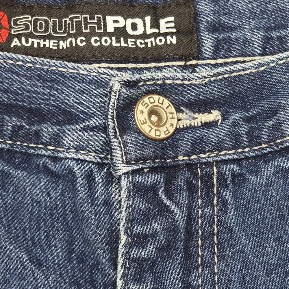 Vintage Southpole Shorts Men's 36 Denim Y2K Baggy Wide Leg Hip Hop 90's Skater